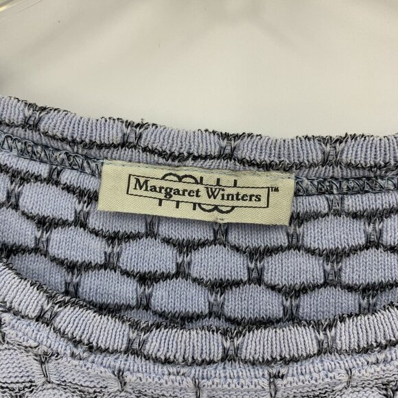 Margaret Winters Baby Blue Sweater Honeycomb Texture Knit Lagenlook Boho Women M - Picture 3 of 6